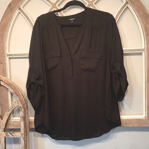 Womens Plus Size 3/4 length sleeve blouse